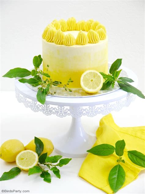 Lemon Ombre Layer Cake with Lemon Curd Filling - Party Ideas | Party Printables Blog