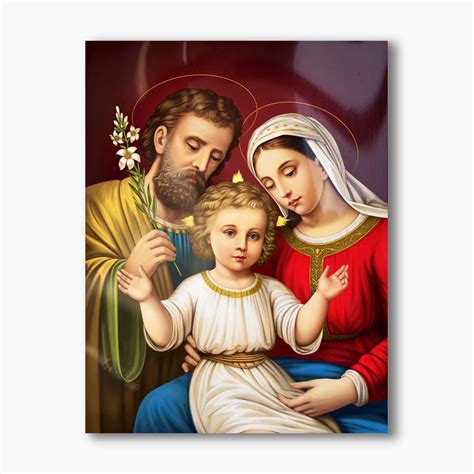 Holy Family, modern religious plexiglass painting