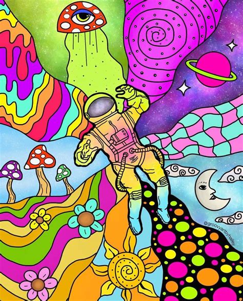 Trippy Astronaut Drawing