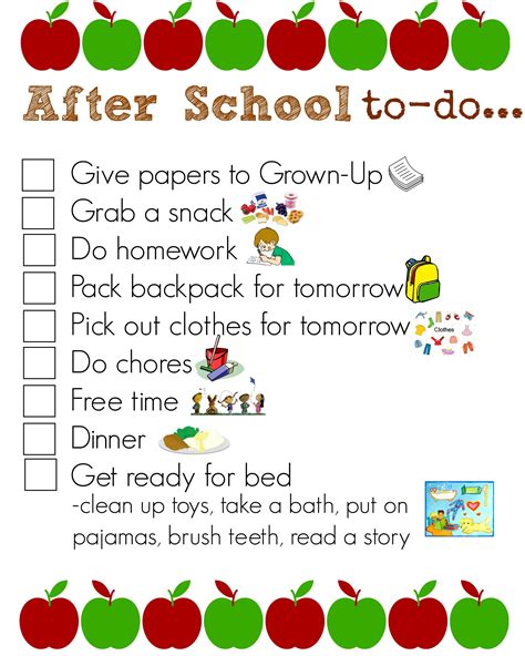 FREE After School Routine Printable | Mandy's Recipe Box | After school routine, School routines ...