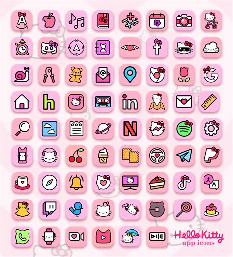 Hello Kitty App Icons 4 iPhone - Sanrio Aesthetic App Icons ﾐ・ ・ﾐ