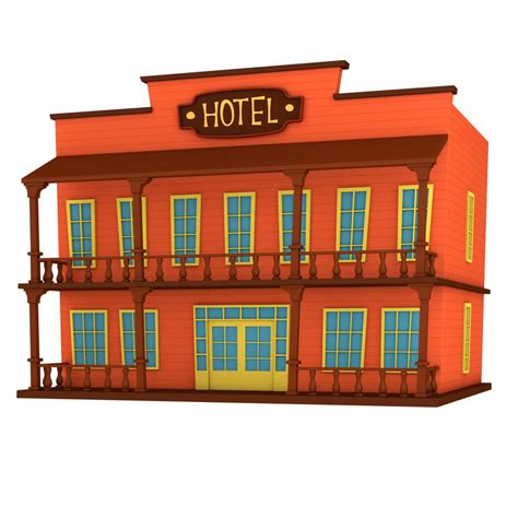 3D cartoon building hotel - TurboSquid 1550013