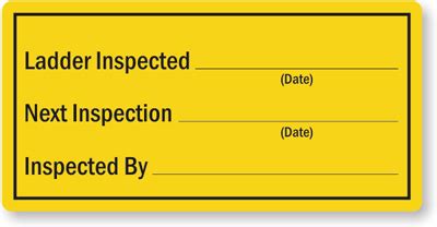 Ladder Inspected Safety Label, SKU: LB-1911