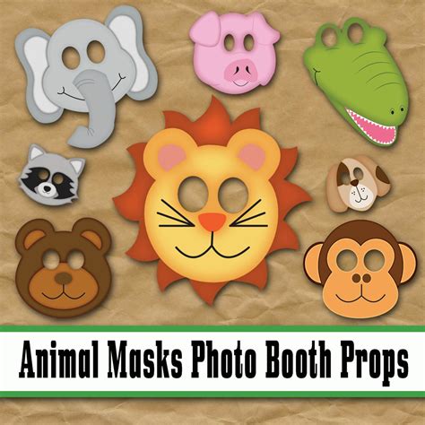 Animal Face Masks Photo Booth Props Printable Masks 16 - Etsy