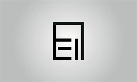 Letter EI logo design. EI logo with square shape in black colors vector free vector template ...