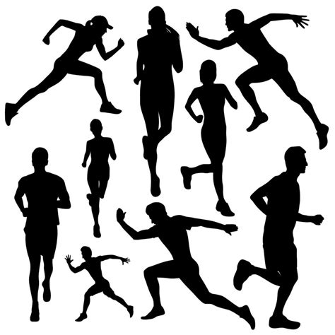 People Running Silhouette Vector Free at Vectorified.com | Collection of People Running ...