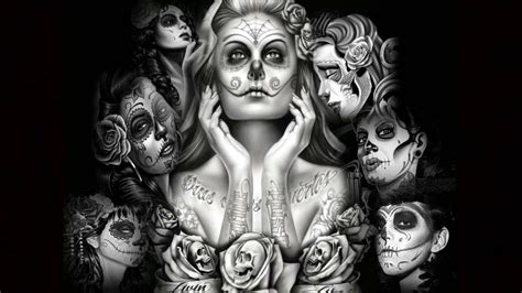 Download Intricate Chicano Art Featuring Strong Chicana Women Wallpaper ...