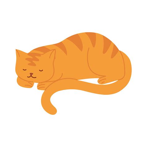 sleeping striped cat animal pet cartoon 2637337 Vector Art at Vecteezy