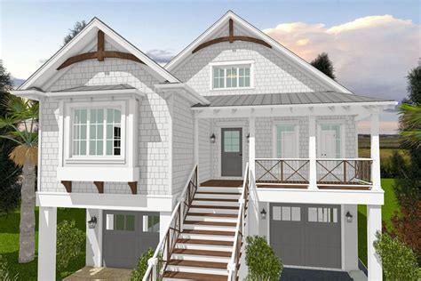 Plan 765017TWN: Rectangular Beach Home Plan with Vaulted Dining and Living Room | Beach house ...