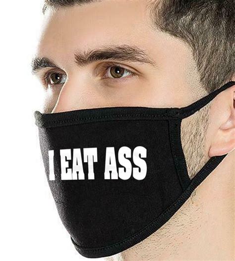 I Eat Ass Face Mask, Funny Masks, Gag Gifts, Two Layers, Washable Mask ...