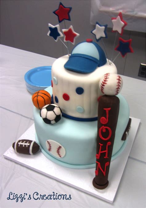 Sports Theme Baby Shower | Baby shower cakes, Sports themed cakes ...