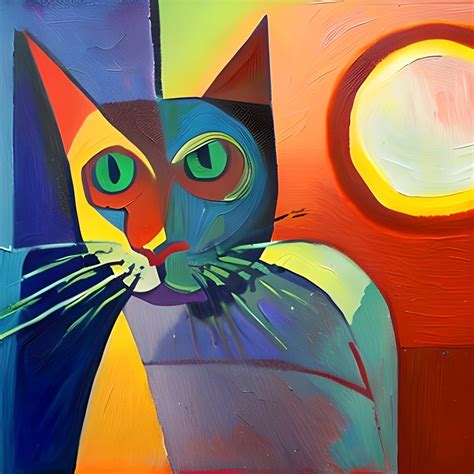 Abstract Cat Portrait Painting Art Free Stock Photo - Public Domain Pictures