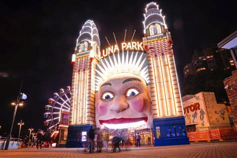 Luna Park Gate Entry at Night, it is an Amusement Park Located I Editorial Stock Image - Image ...