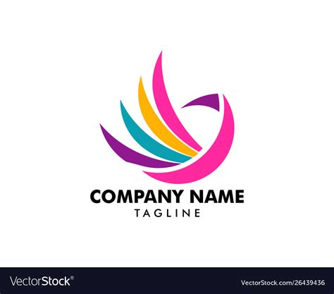 Colorful bird abstract logo design template Vector Image