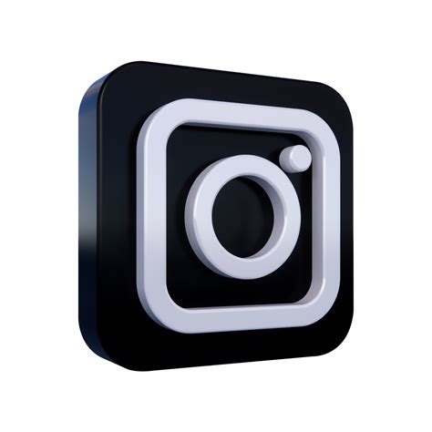 Instagram logo isolated with transparent background, cut out icon floating in 3D rendering ...