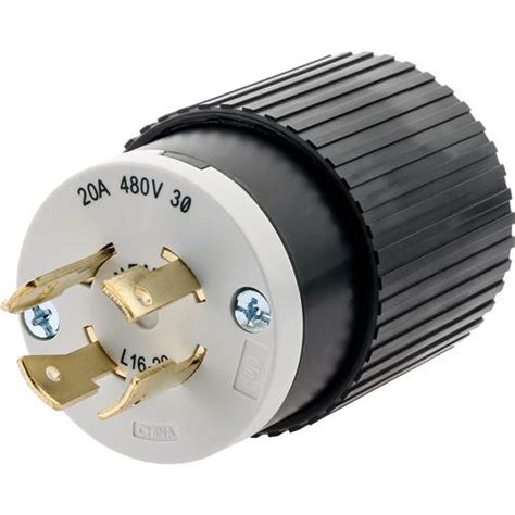 20 Amp 480V NEMA L16-20 3-Phase Twist Lock Plug - Grizzly Industrial