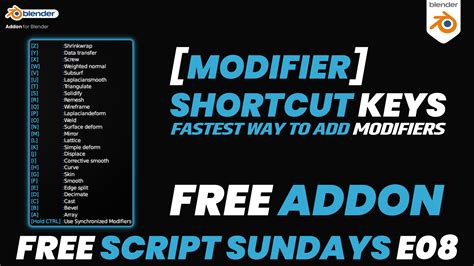 Free Add-on : Modifier Shortcut Keys - BlenderNation