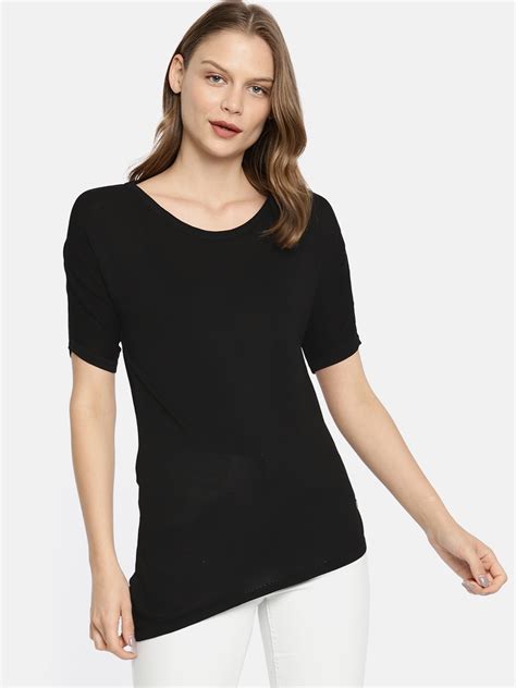 Buy Pepe Jeans Women Black Solid Top - Tops for Women 6525710 | Myntra