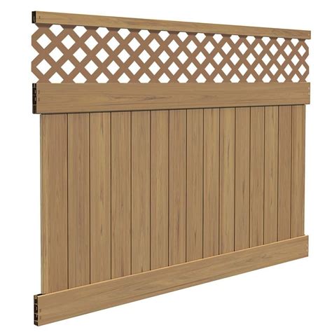 Veranda Carlsbad 6 ft. H x 8 ft. W Cypress Vinyl Lattice Top Fence ...