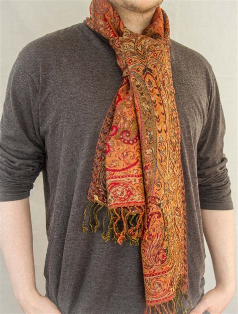 Paisley Wool Scarf. Mens scarf. Classic. 100% Merino Wool.