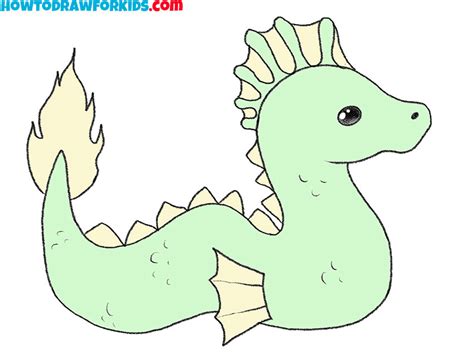 How to Draw a Sea Serpent - Easy Drawing Tutorial For Kids