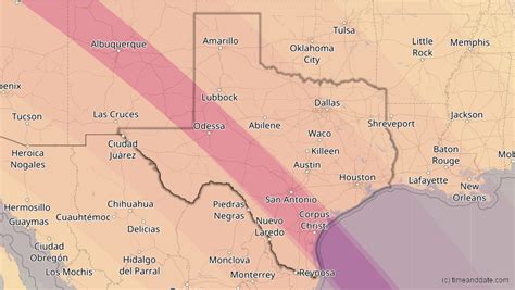 Solar Eclipses in Texas, United States