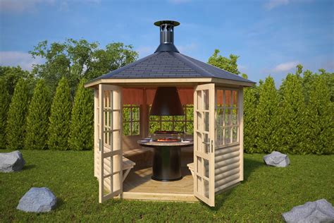 Small Finnish BBQ Hut Seattle 6m² | 55mm | 3×2.6m | Bbq haus ...