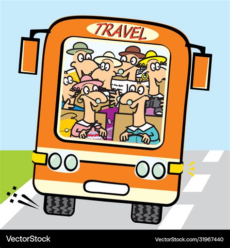 Bus and seniors funny Royalty Free Vector Image