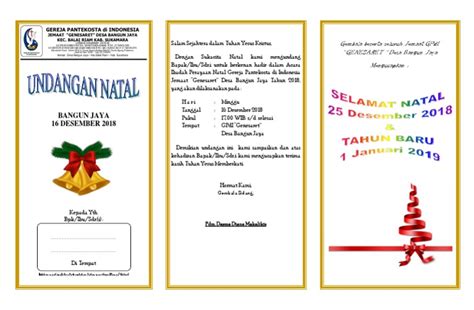 Contoh Undangan Natal Sekolah Gambar Undangan Natal Organisasi - Riset