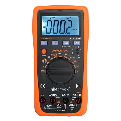 Handheld Digital Multimeter AC/DC Voltage OHM Temp Digital Multimeter ...