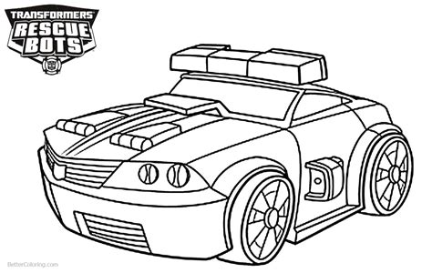 Transformers Rescue Bots Coloring Pages The Police Bot Chase - Free ...