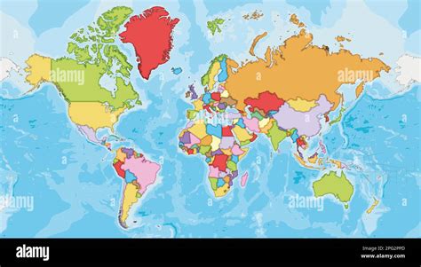 Highly detailed blank World Map vector illustration with different ...