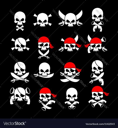 Jolly Roger Pirate flag Skull and crossbones Vector Image