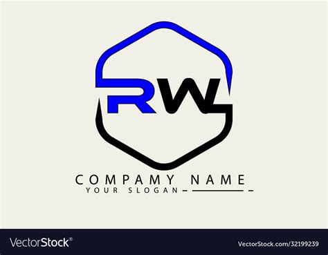 Rw logo Royalty Free Vector Image - VectorStock