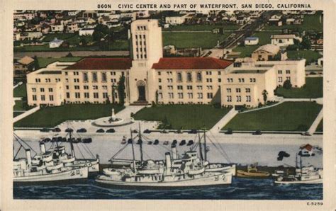 Civic Center and part of the Waterfront San Diego, CA Postcard