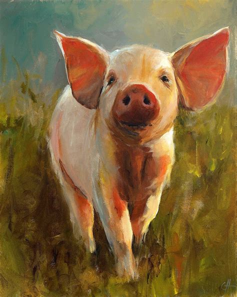 Pig Painting Morning Pig Giclee Paper Print of an Original