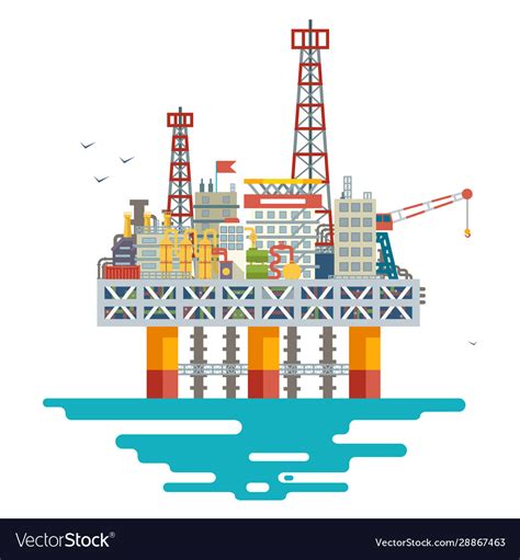 Offshore platform oil production colloquially rig Vector Image