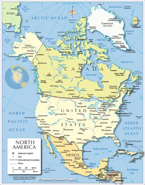 Political Map of North America - Nations Online Project