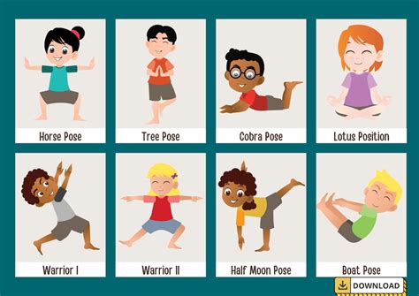 Kids Yoga Poses, Yoga Poses, Yoga Poses for Beginners, Printable Yoga Flash Cards, Yoga Poses ...