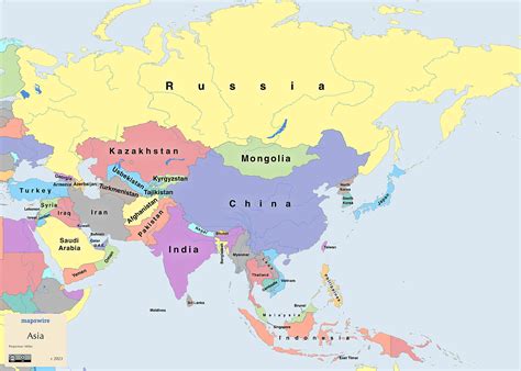 Political Maps of Asia | Mapswire