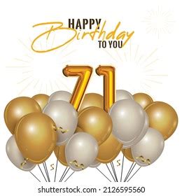 Happy 71st Birthday Greeting Card Vector Stock Vector (Royalty Free) 2126595560 | Shutterstock