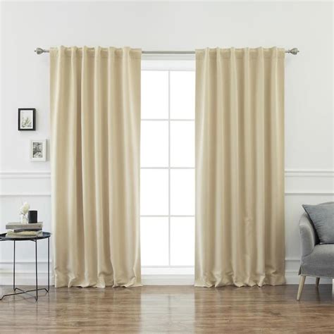 Best Home Fashion 52-inW x 96-inL Back Tab Blackout Curtains Beige in ...