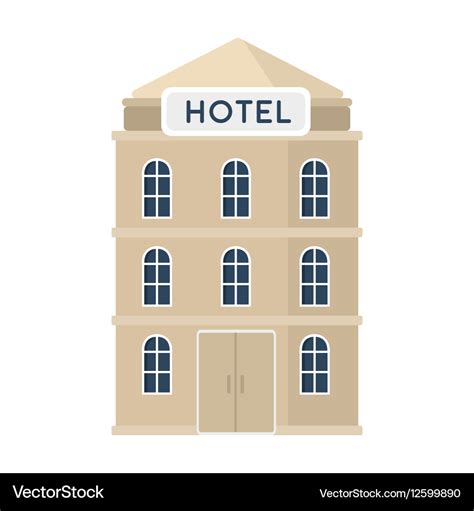 Hotel building icon in cartoon style isolated Vector Image