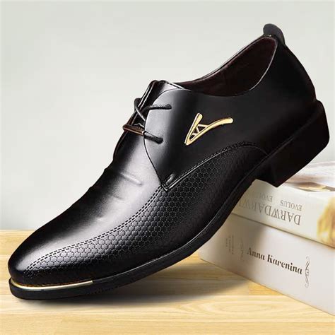 luxury Brand Classic Man Pointed Toe Dress Shoes Mens Patent Leather Black Wedding Shoes Oxford ...