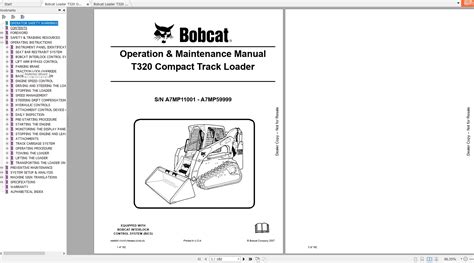 Bobcat Compact Track Loader T320 Operation & Maintenance Manuals