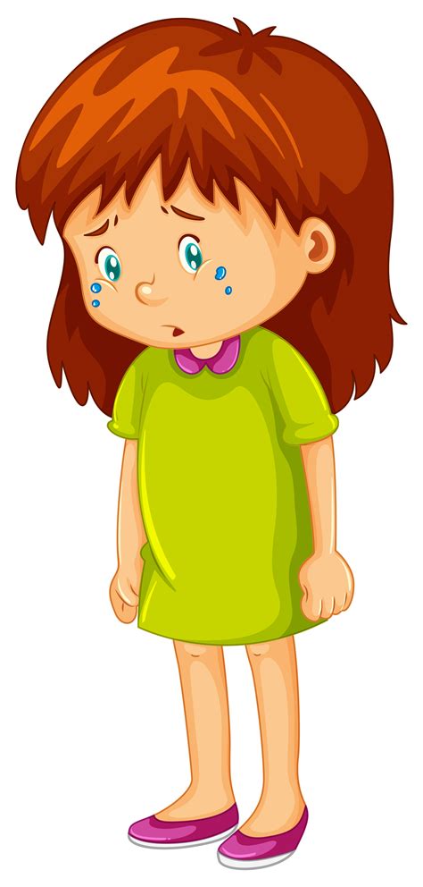 Sad little girl crying 559288 Vector Art at Vecteezy