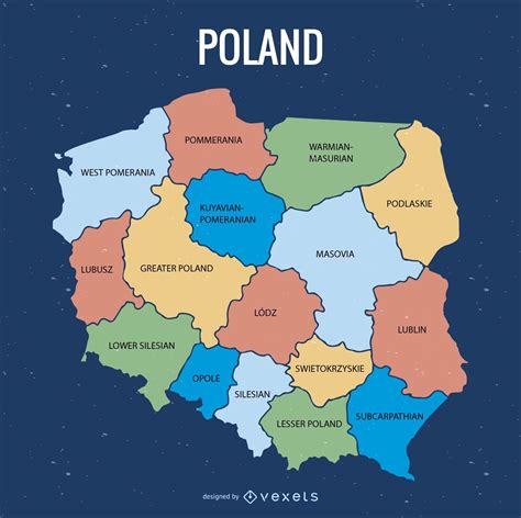 Poland Administrative Division Map Vector Download