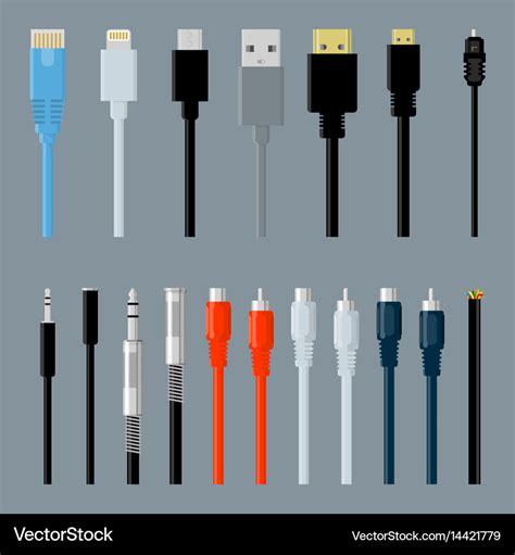 Data cable connectors Royalty Free Vector Image