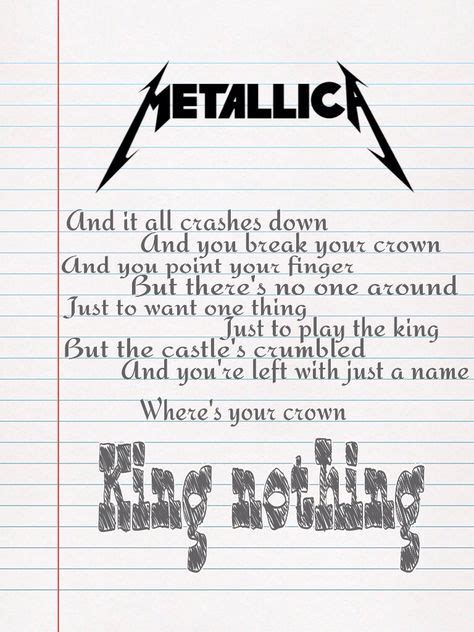 15 best Metallica lyrics images on Pinterest | Lyrics, Metallica lyrics and Music lyrics