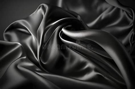 Black Silk Fabric in Closeup. Generative AI Stock Illustration - Illustration of depth, rich ...